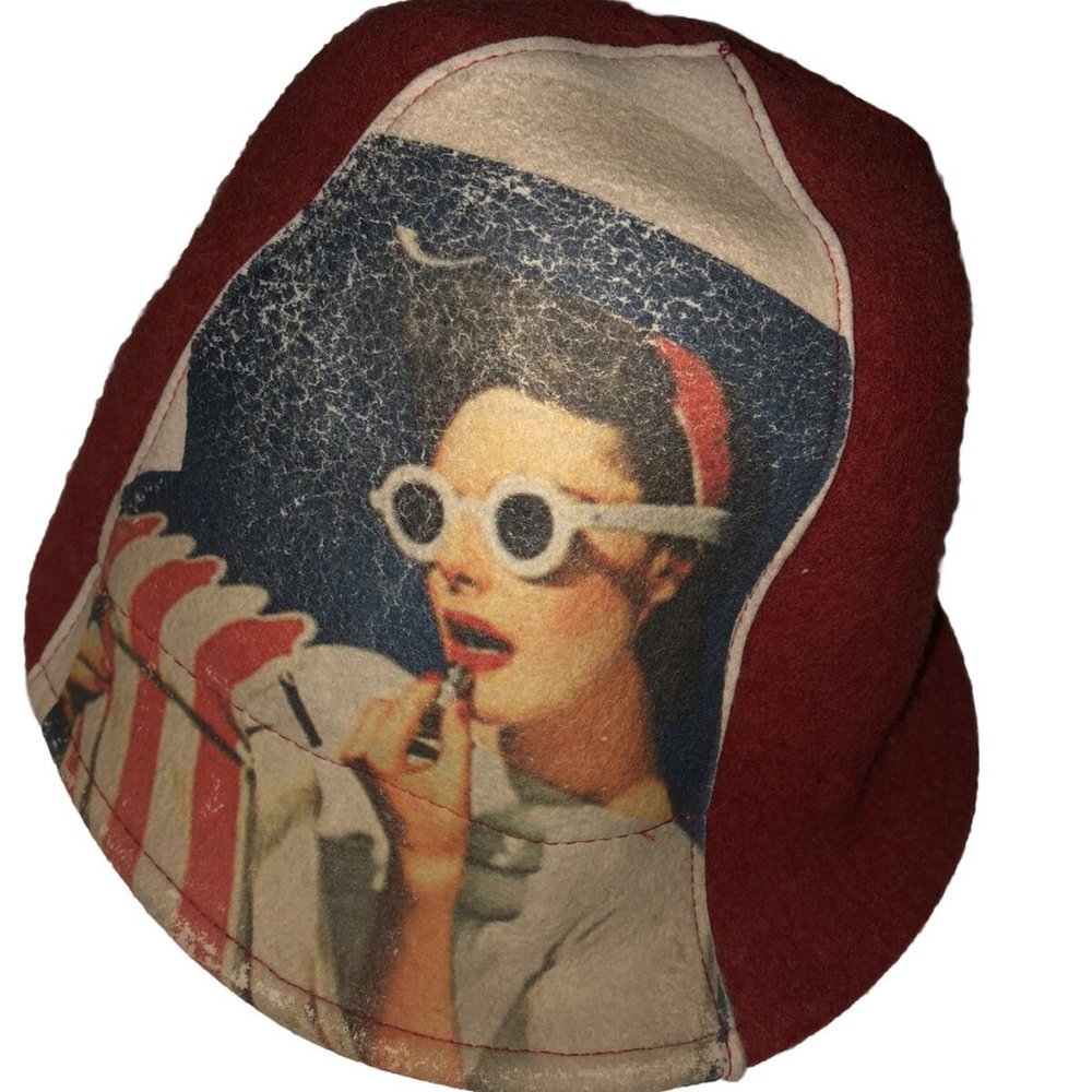 Ophelie H.A.T.S Red Wool Felt Sunny Lady Hat NWT